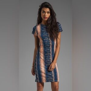 Like New DEREK LAM 10 CROSBY Snake Print Tee Shirt Dress